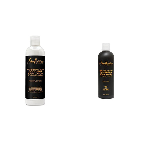Sheamoisture Soothing Body Lotion for Troubled Skin African Black Soap Lotion with Shea Butter 13 oz