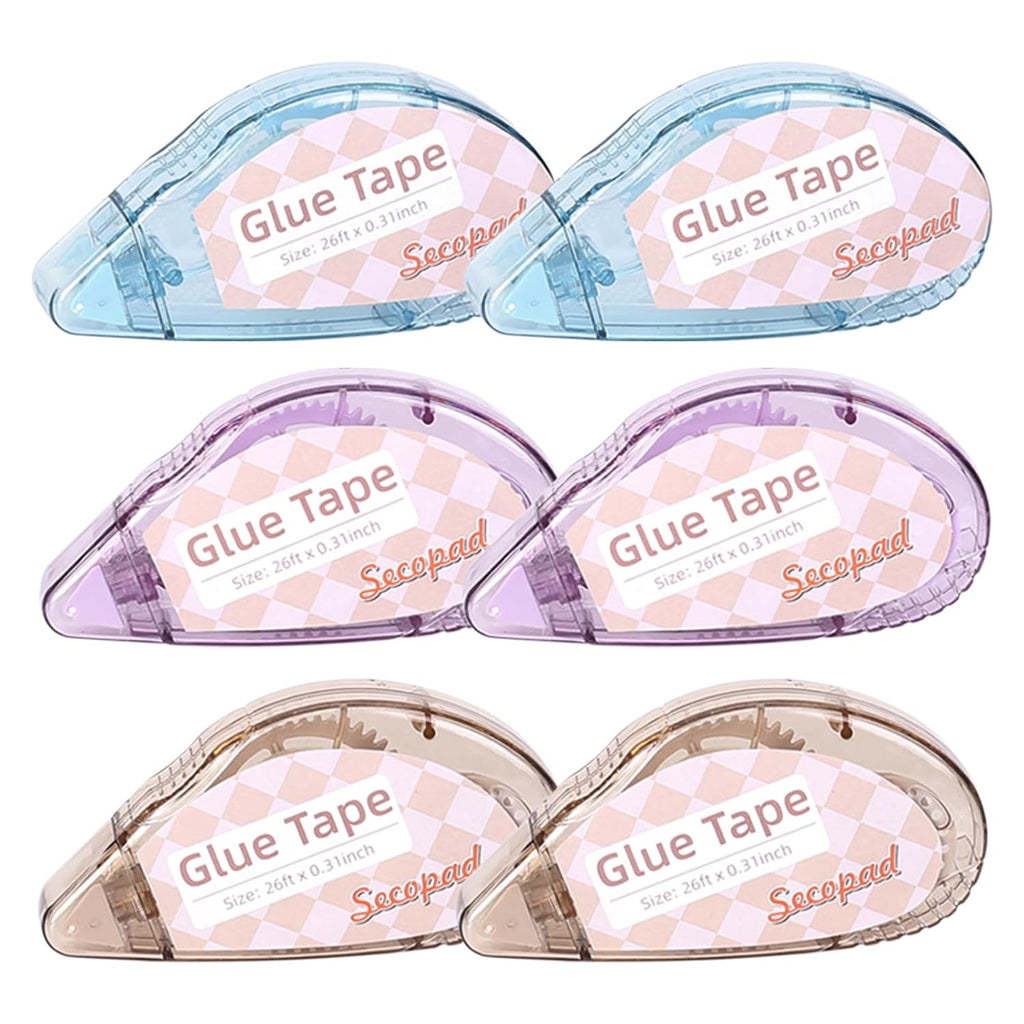 Scrapbook Tape, 4 Pack Double Sided Tape Roller for Crafts, Adhesive Glue Runner Scrapbooking Supplies Journaling School Office Supplies for Kids and Adults, 0.3IN x 26FT