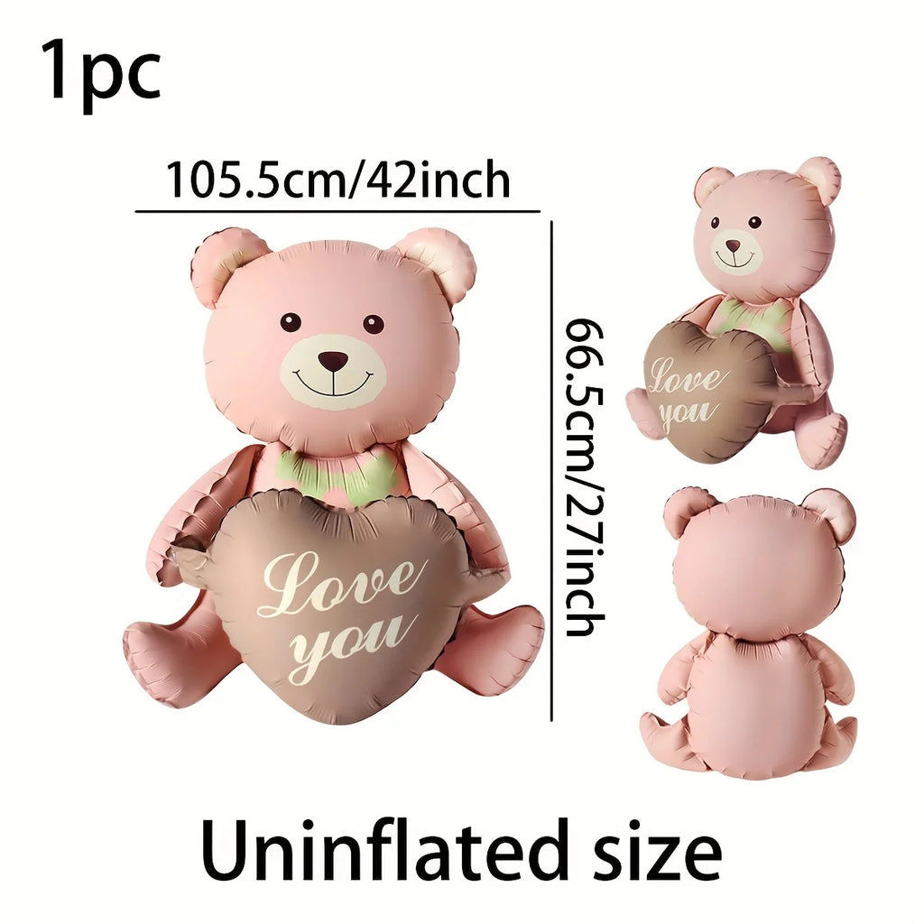 Valentine's Day Decor Giant 40inch Teddy Bear Balloon,Valentine's Day Banner,Love Heart Balloon,Wedding,Bridal Shower Decoration