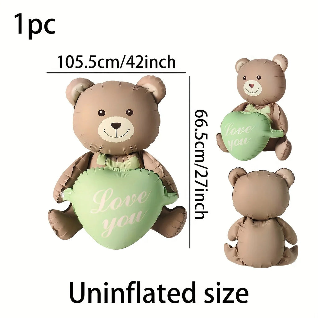 Valentine's Day Decor Giant 40inch Teddy Bear Balloon,Valentine's Day Banner,Love Heart Balloon,Wedding,Bridal Shower Decoration