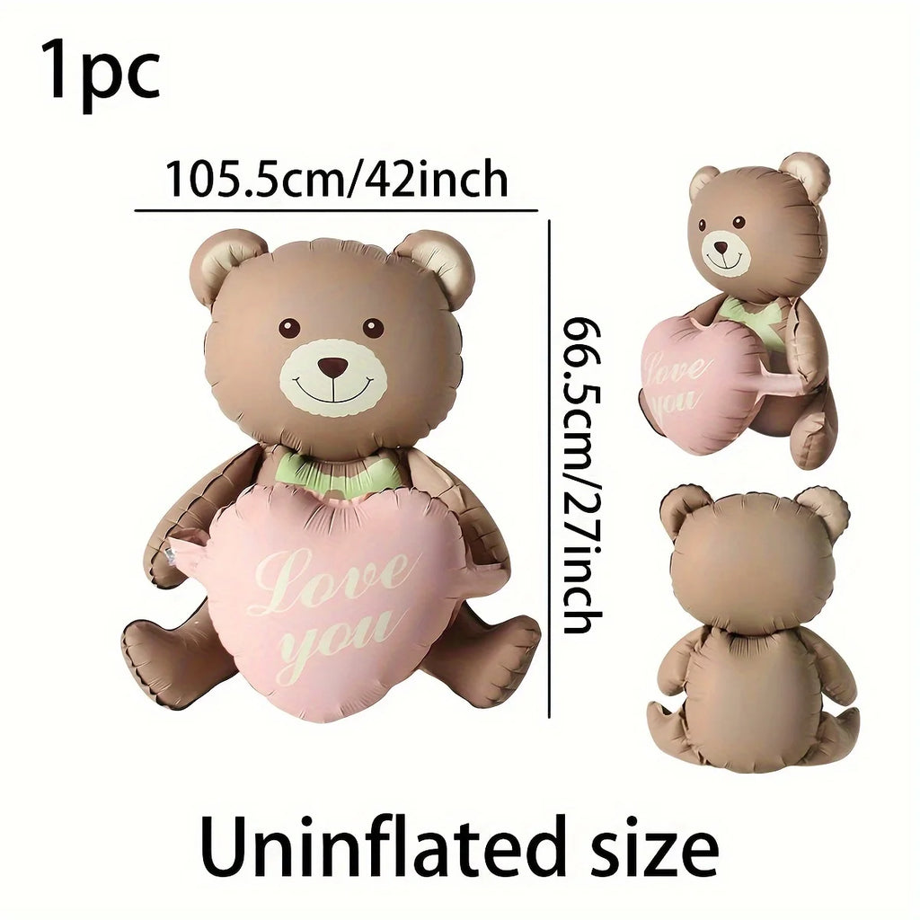 Valentine's Day Decor Giant 40inch Teddy Bear Balloon,Valentine's Day Banner,Love Heart Balloon,Wedding,Bridal Shower Decoration