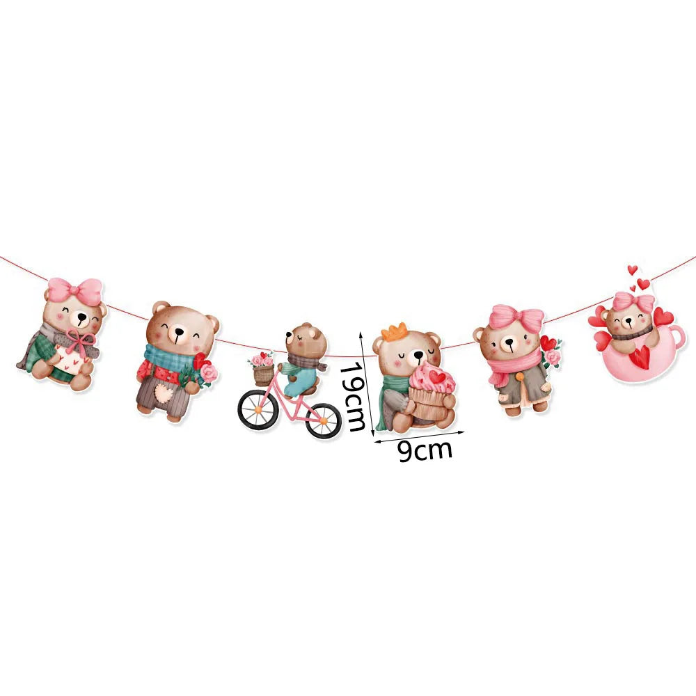 Valentine's Day Decor Giant 40inch Teddy Bear Balloon,Valentine's Day Banner,Love Heart Balloon,Wedding,Bridal Shower Decoration