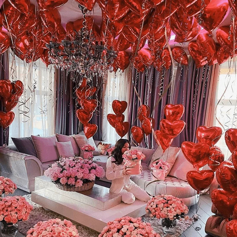 Valentine's Day Decor Giant 40inch Teddy Bear Balloon,Valentine's Day Banner,Love Heart Balloon,Wedding,Bridal Shower Decoration