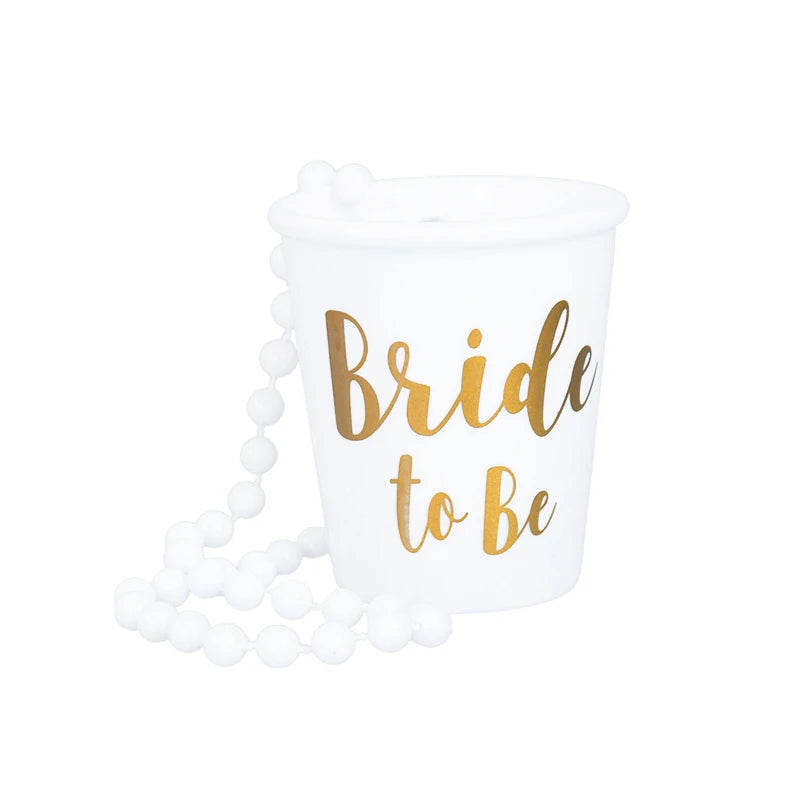 Team Bride To Be Cup Bachelorette Hen Party Plastic Shot Glasses Necklace For Wedding Bridal Shower Party Decor Bridesmaids Gift