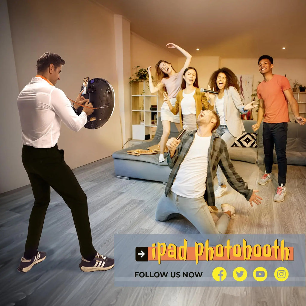 Roaming Photo Booth Compatible with Ipad 10.9in 10.2in Portable Photo Booth Ring Light for Ipad Photobooth Machine with Softwar