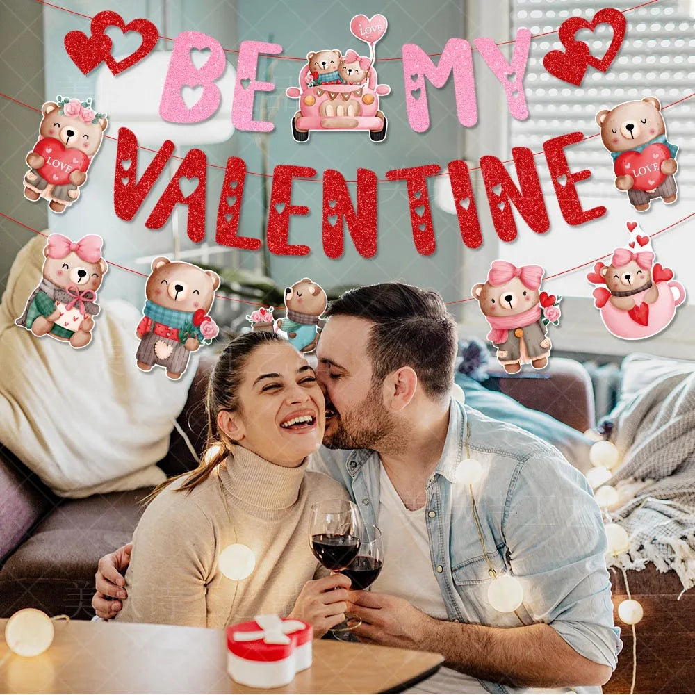 Valentine's Day Decor Giant 40inch Teddy Bear Balloon,Valentine's Day Banner,Love Heart Balloon,Wedding,Bridal Shower Decoration