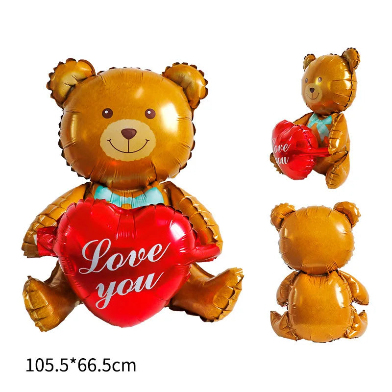 Valentine's Day Decor Giant 40inch Teddy Bear Balloon,Valentine's Day Banner,Love Heart Balloon,Wedding,Bridal Shower Decoration
