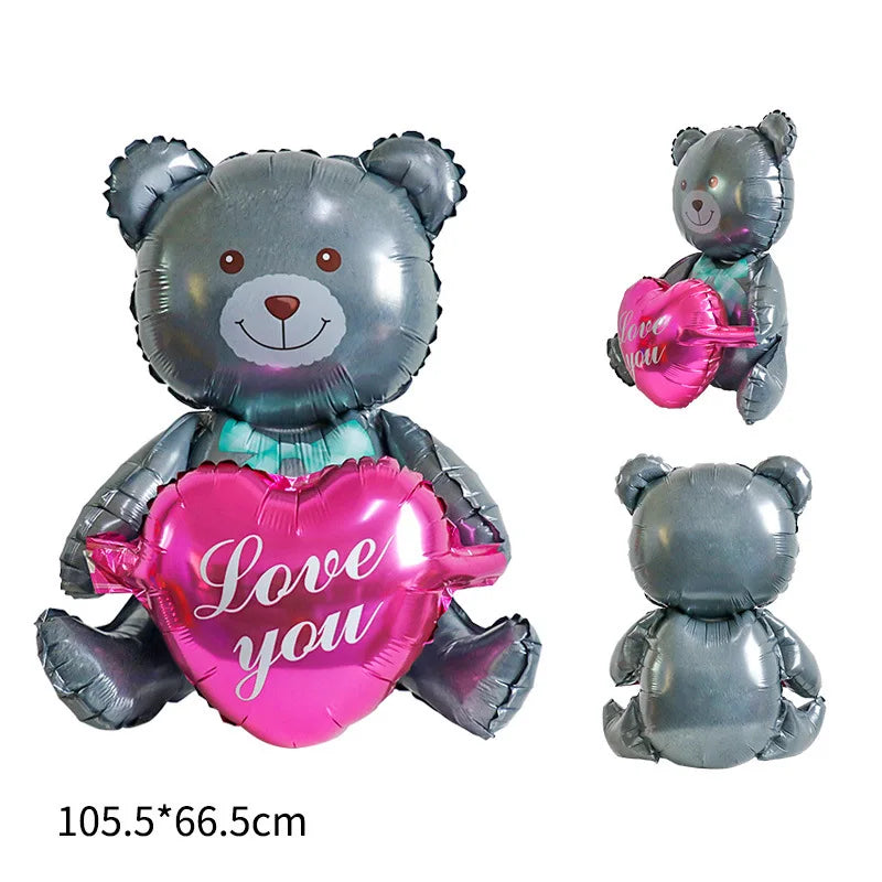 Valentine's Day Decor Giant 40inch Teddy Bear Balloon,Valentine's Day Banner,Love Heart Balloon,Wedding,Bridal Shower Decoration