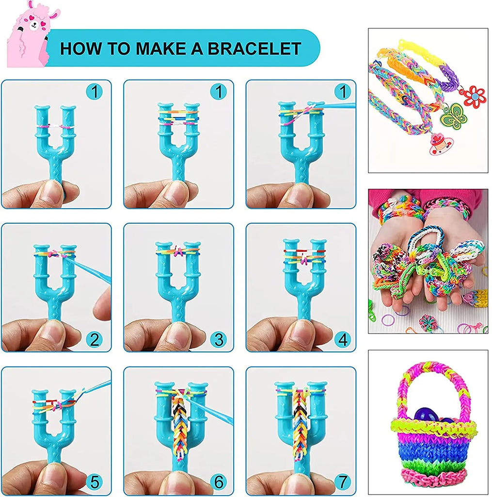 600pcs Loom Bands Colorful Loom Rubber Bands Set 12 Colours DIY Rubber Bands Bracelet Making Kit Gift for Girls Kids Art Craft