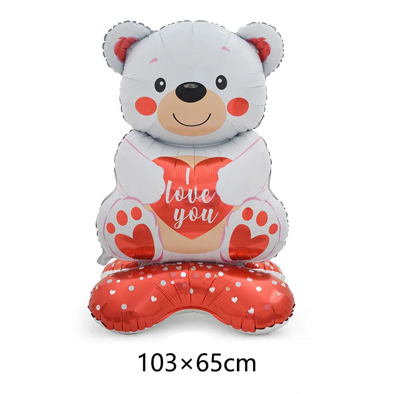 Valentine's Day Decor Giant 40inch Teddy Bear Balloon,Valentine's Day Banner,Love Heart Balloon,Wedding,Bridal Shower Decoration
