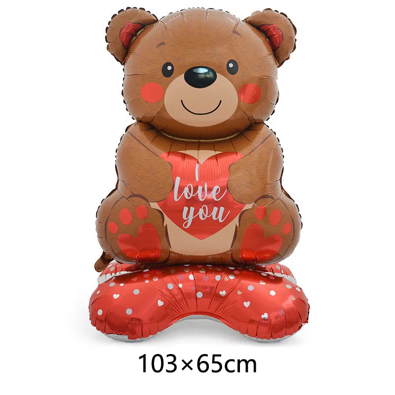 Valentine's Day Decor Giant 40inch Teddy Bear Balloon,Valentine's Day Banner,Love Heart Balloon,Wedding,Bridal Shower Decoration
