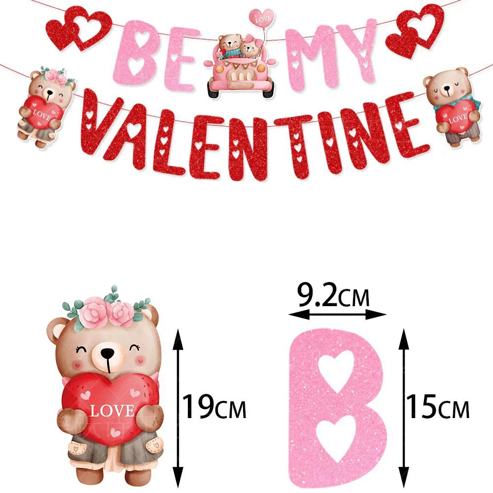 Valentine's Day Decor Giant 40inch Teddy Bear Balloon,Valentine's Day Banner,Love Heart Balloon,Wedding,Bridal Shower Decoration