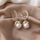 Earrings Female French Net Red 925 Silver Needle Pearl - Luxeventshub