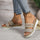Plus Size Rope Bottom Platform Peep Toe Sandals For Women - Luxeventshub