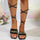 Fashion Lace-up Chain Sandals For Women Large Size Square-toed Flat Shoes Summer