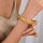 1pcs Vintage Luxury 18k Copper Gold-plated Four Leaf Hollow Sculpture Women's Bracelet, Middle Eastern Bride Wedding Jewelry