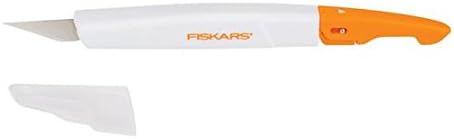 Fiskars SoftGrip Detail Craft Knife - 8" Exacto Knife for Crafting - Multi-Use Exacto Blade Included with Protective Cover