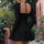 Y2K  Lace Long Sleeve Dress Fashion Sexy Corset Backless Lace Up Short Dresses Womens Clothing