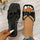 Women's One-line Glossy Square Toe Solid Color Slippers - Luxeventshub