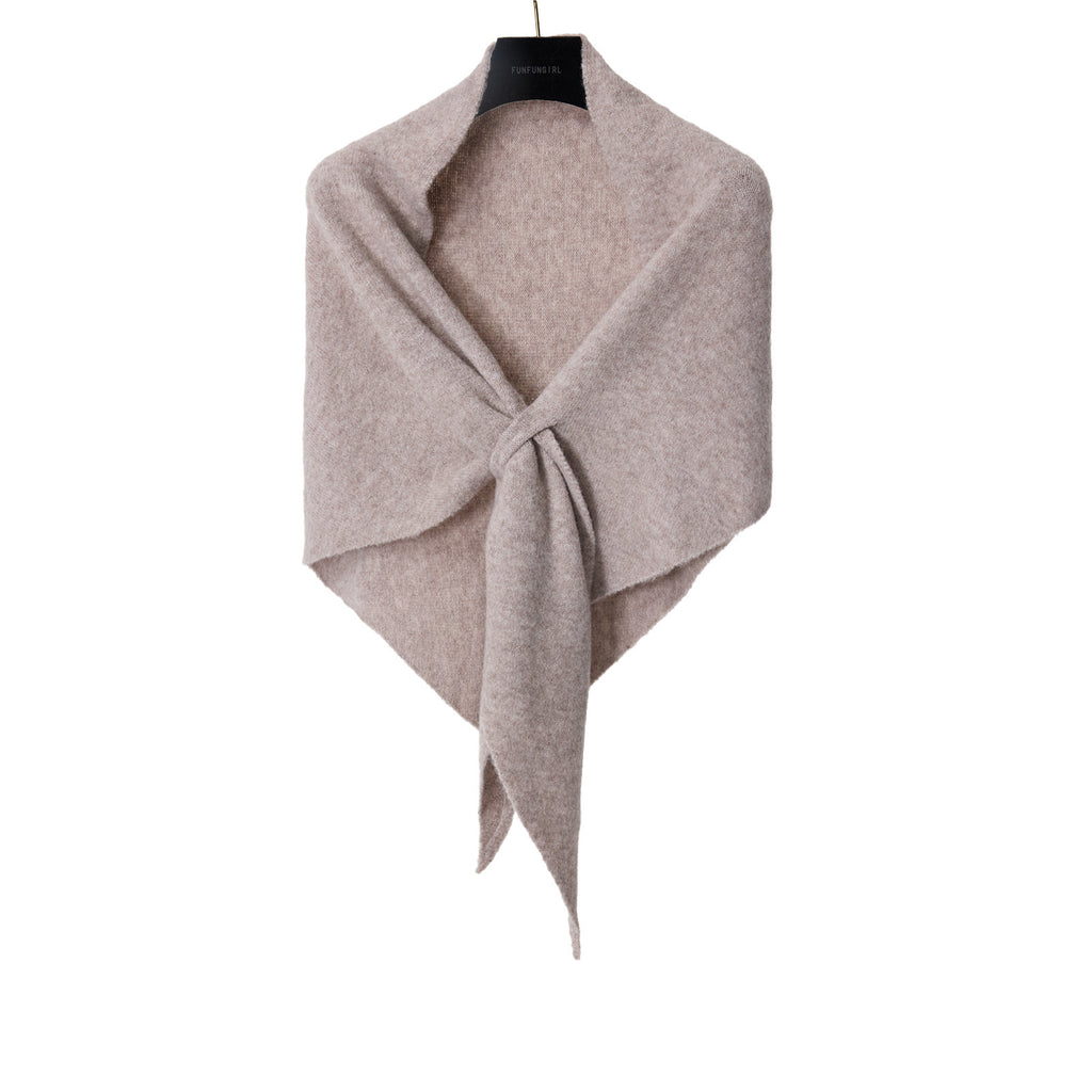 Winter Triangular Shawl INS Solid Color Soft Thickened Knitted Neck Wrap Korean Version Warm Shawl For Women