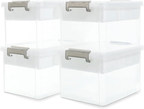 Citylife 17 QT Plastic Storage Box with Removable Tray Craft Organizers and Storage Clear Storage Container for Organizing Bead, Tool, Sewing, Playdoh