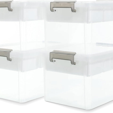 Citylife 17 QT Plastic Storage Box with Removable Tray Craft Organizers and Storage Clear Storage Container for Organizing Bead, Tool, Sewing, Playdoh