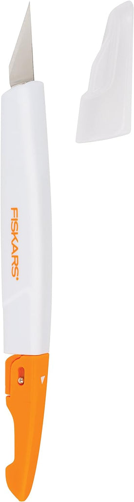 Fiskars SoftGrip Detail Craft Knife - 8" Exacto Knife for Crafting - Multi-Use Exacto Blade Included with Protective Cover