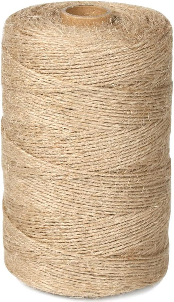 PerkHomy Natural Jute Twine 600 Feet Long Twine String for Crafts Gift Wrapping Packing Gardening Crochet Knitting Macrame Decor (Brown 2mm * 600feet)