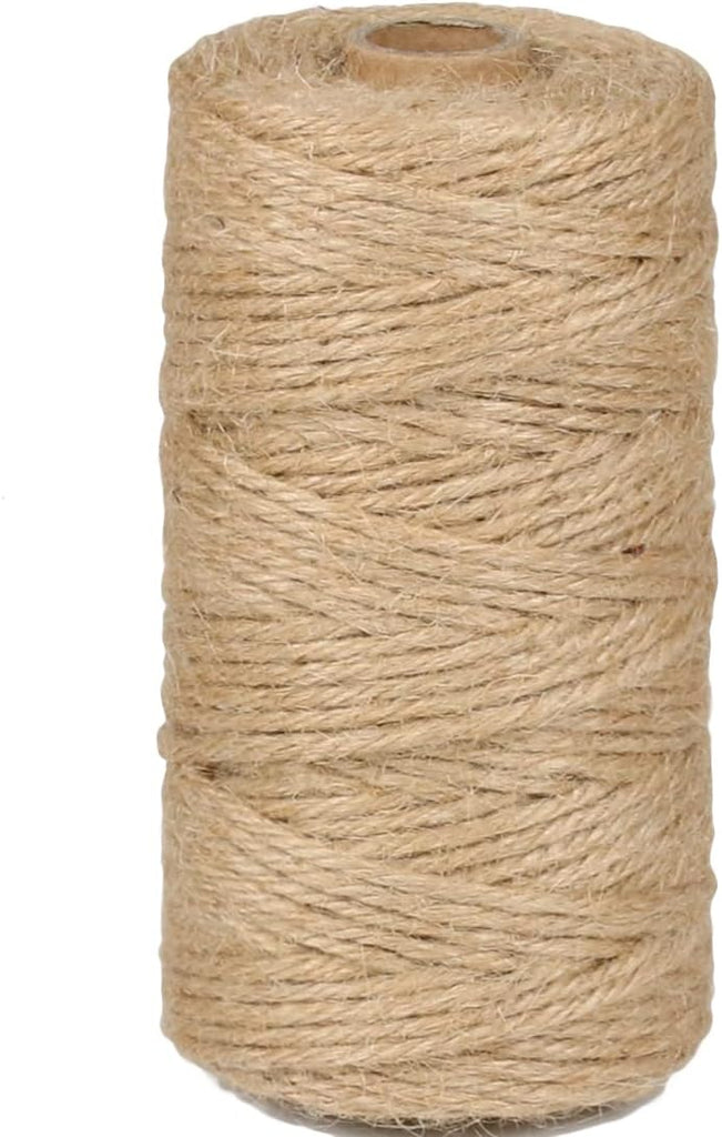 PerkHomy Natural Jute Twine 600 Feet Long Twine String for Crafts Gift Wrapping Packing Gardening Crochet Knitting Macrame Decor (Brown 2mm * 600feet)