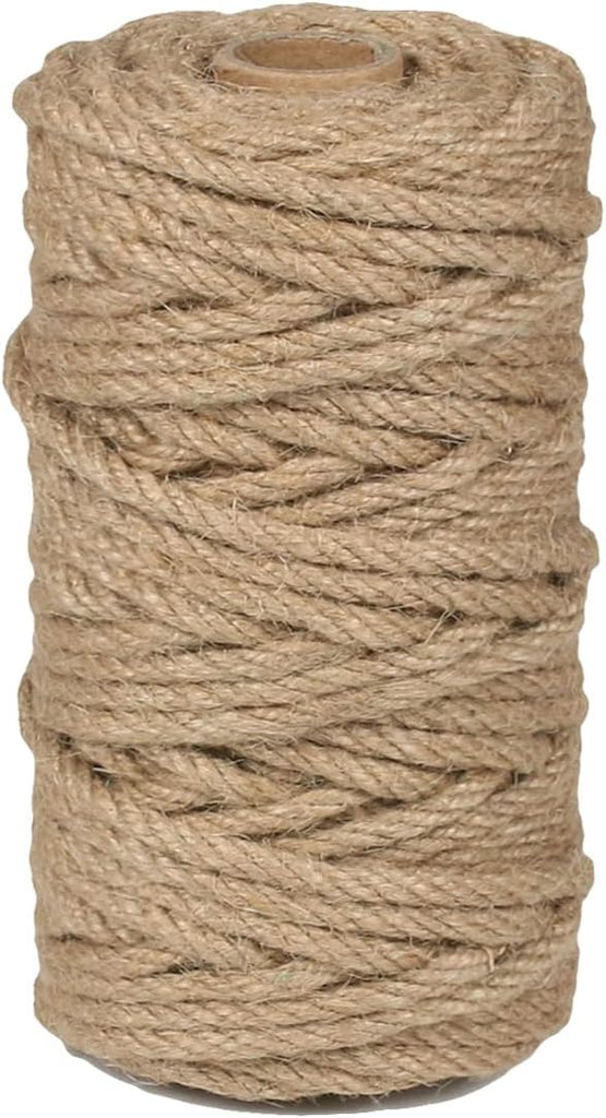 PerkHomy Natural Jute Twine 600 Feet Long Twine String for Crafts Gift Wrapping Packing Gardening Crochet Knitting Macrame Decor (Brown 2mm * 600feet)