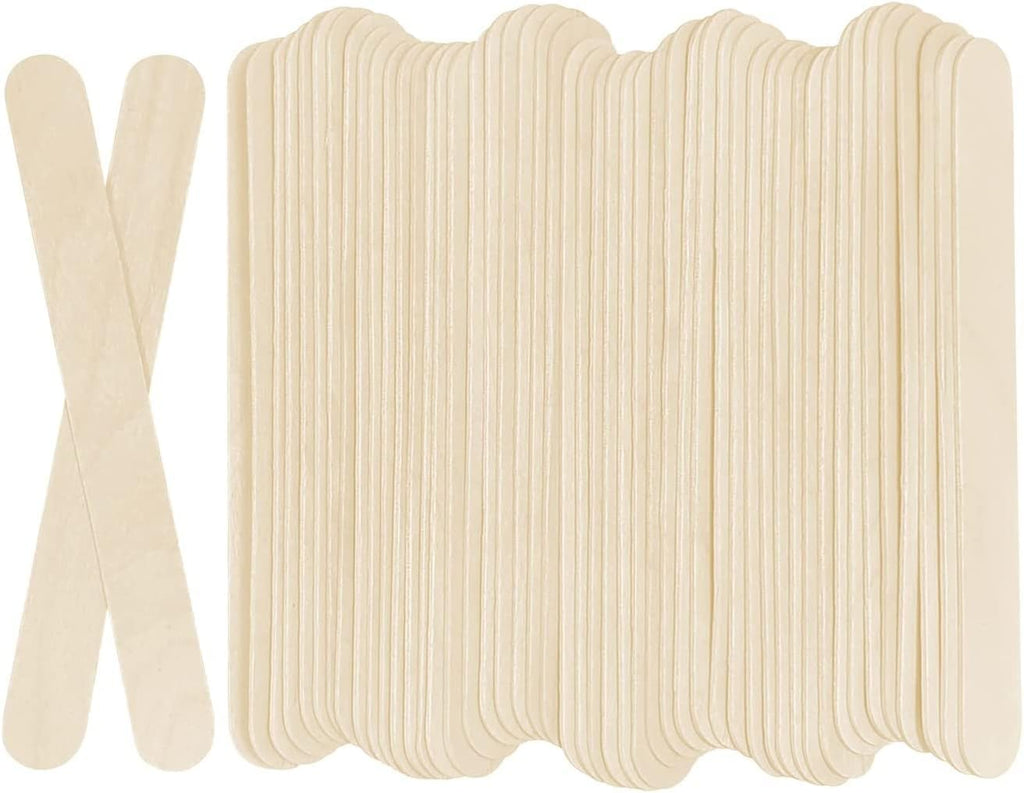 100Pcs Jumbo Wooden Craft Sticks Popsicle Stick 6” Long x 3/4”Wide Treat Ice Pop for DIY Crafts，Home Art Projects, Classroom Supplies