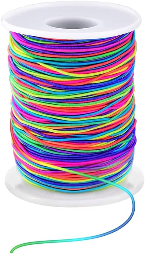 1mm Stretchy Bracelet String, Sturdy Rainbow Elastic String Elastic Cord for Jewelry Making, Necklaces, Beading and Crafts