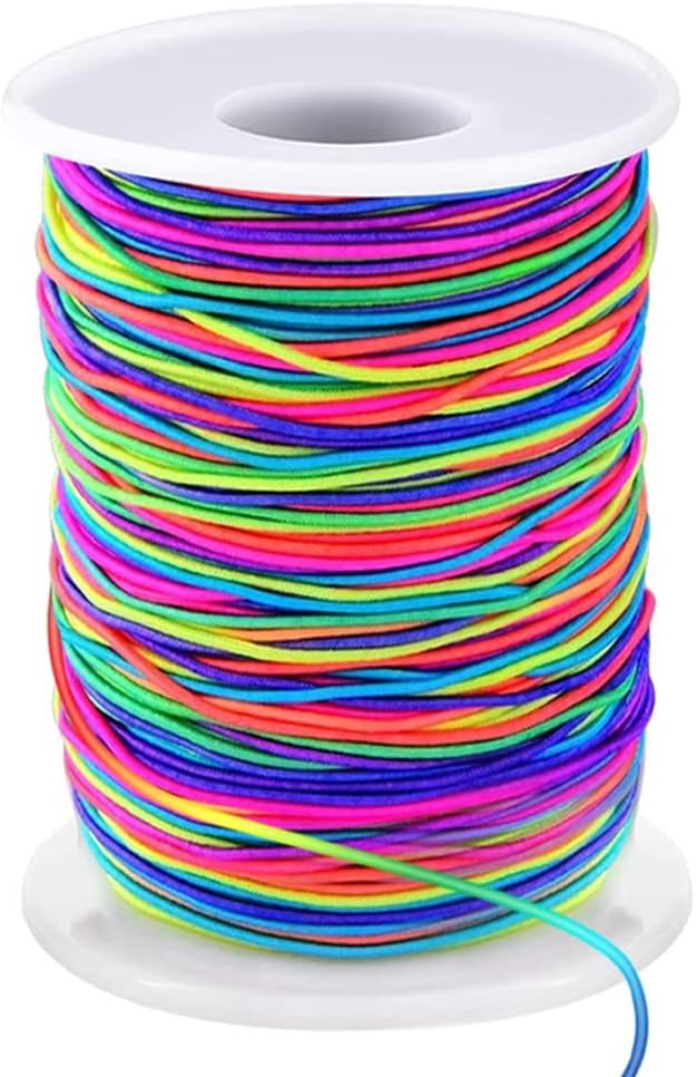 1mm Stretchy Bracelet String, Sturdy Rainbow Elastic String Elastic Cord for Jewelry Making, Necklaces, Beading and Crafts