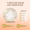 75PCS Paper Plates and Napkins Set - White and Gold Dot Disposable Party Dinnerware Includes Paper Plates, Napkins, Forks Decorations for Birthdays, Graduations, Weddings and Holidays, Serves 25