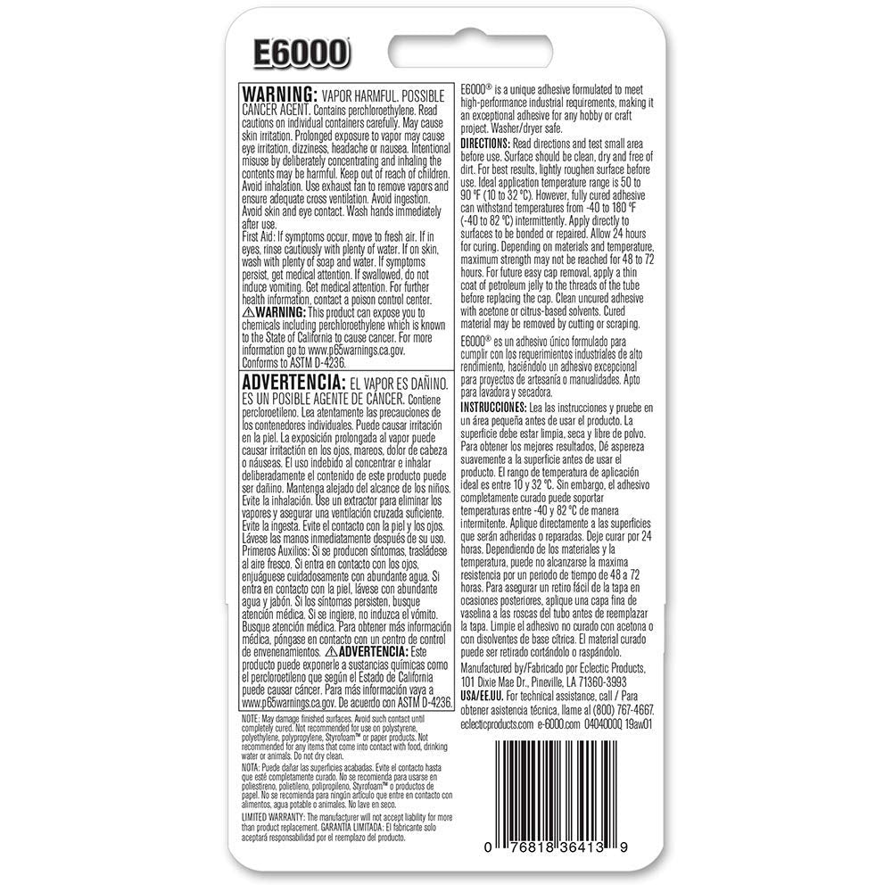 E6000 237032 Craft Adhesive, 2 fl oz Clear, 2 Pack