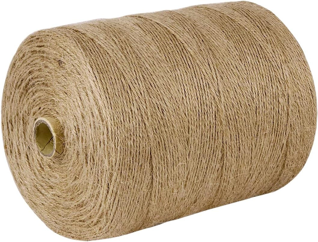 PerkHomy Natural Jute Twine 600 Feet Long Twine String for Crafts Gift Wrapping Packing Gardening Crochet Knitting Macrame Decor (Brown 2mm * 600feet)