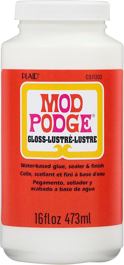 Mod Podge Gloss Sealer, Glue & Finish: All-in-One Craft Solution- Quick Dry, Easy Clean, for Wood, Paper, Fabric & More. Non-Toxic - Craft with Confidence, Made in USA, 16 oz., Pack of 1