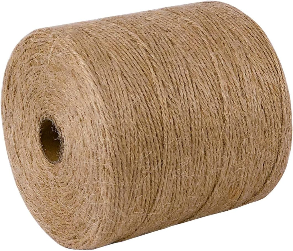 PerkHomy Natural Jute Twine 600 Feet Long Twine String for Crafts Gift Wrapping Packing Gardening Crochet Knitting Macrame Decor (Brown 2mm * 600feet)