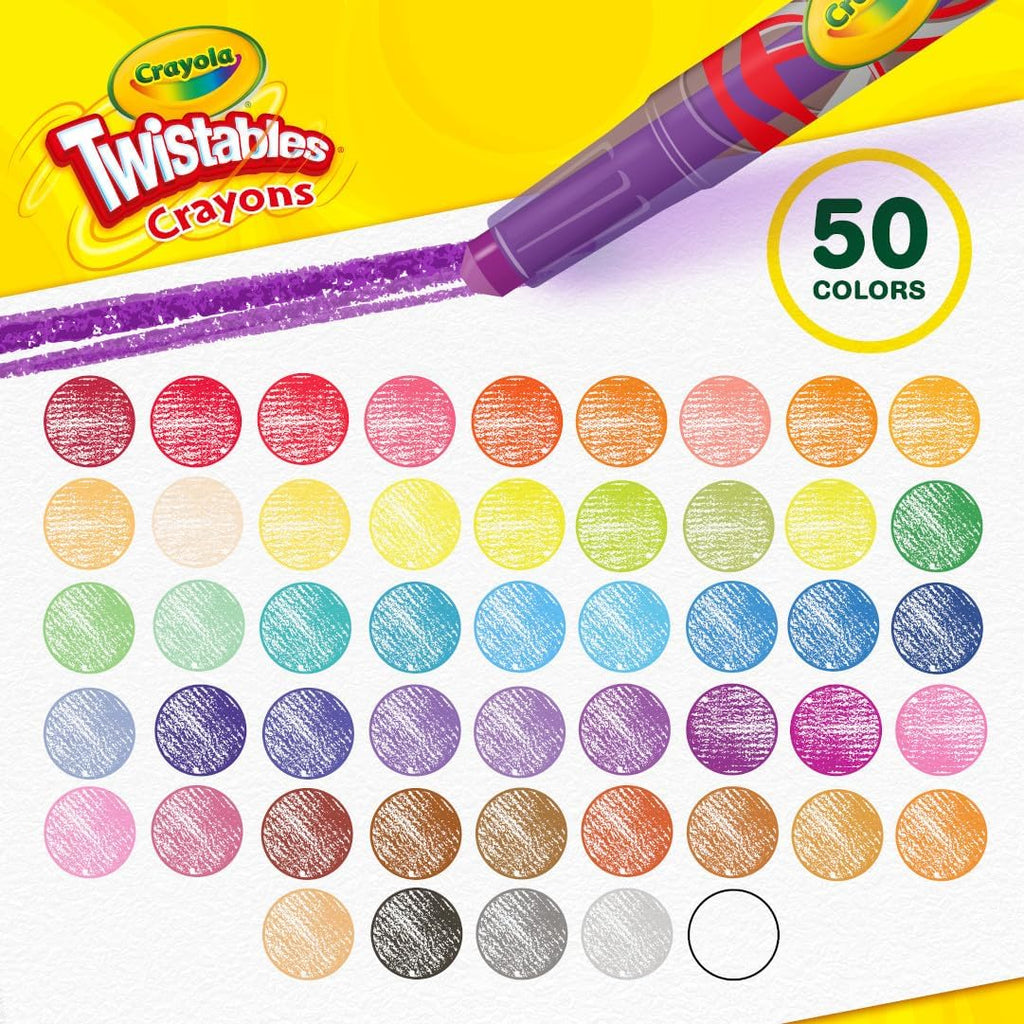 Crayola Mini Twistables Crayons (50ct), Crayons for Kids, Arts & Crafts Supplies, Toddler Crayons for Coloring Books, Gifts for Kids