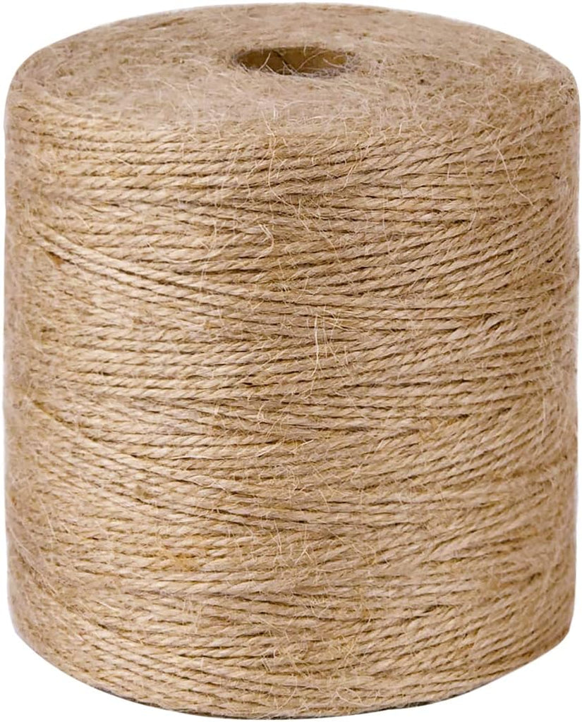 PerkHomy Natural Jute Twine 600 Feet Long Twine String for Crafts Gift Wrapping Packing Gardening Crochet Knitting Macrame Decor (Brown 2mm * 600feet)