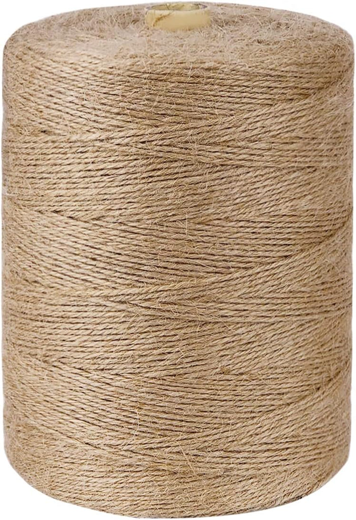 PerkHomy Natural Jute Twine 600 Feet Long Twine String for Crafts Gift Wrapping Packing Gardening Crochet Knitting Macrame Decor (Brown 2mm * 600feet)