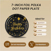 75PCS Paper Plates and Napkins Set - White and Gold Dot Disposable Party Dinnerware Includes Paper Plates, Napkins, Forks Decorations for Birthdays, Graduations, Weddings and Holidays, Serves 25