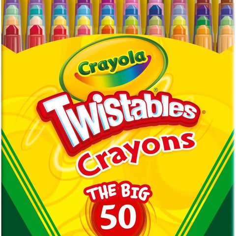 Crayola Mini Twistables Crayons (50ct), Crayons for Kids, Arts & Crafts Supplies, Toddler Crayons for Coloring Books, Gifts for Kids