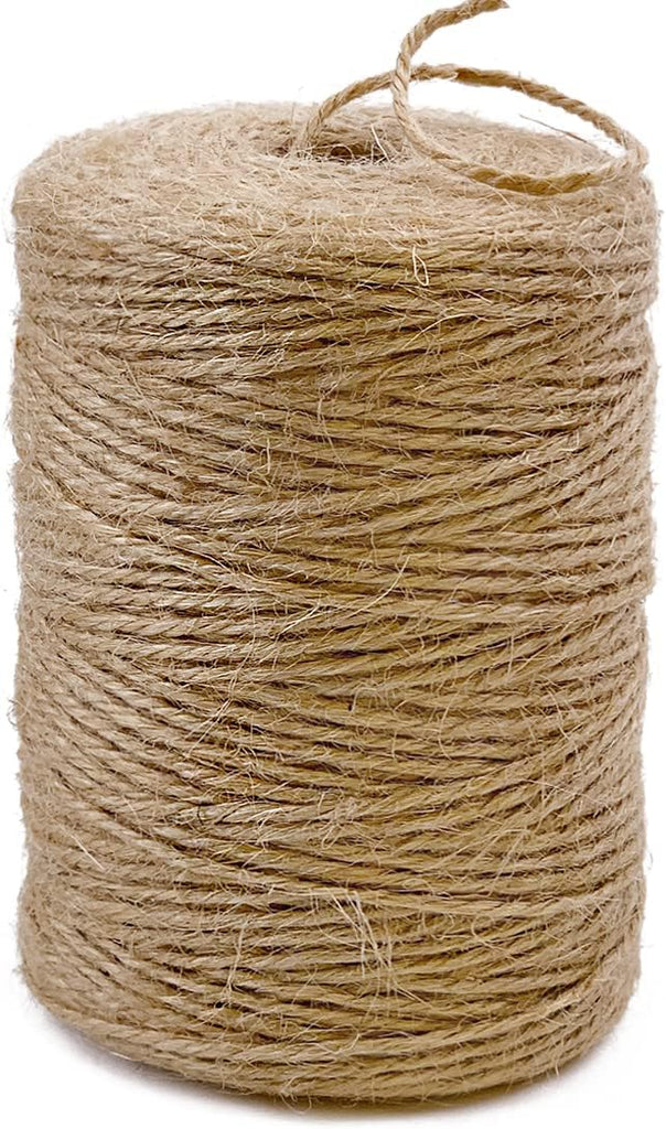 PerkHomy Natural Jute Twine 600 Feet Long Twine String for Crafts Gift Wrapping Packing Gardening Crochet Knitting Macrame Decor (Brown 2mm * 600feet)