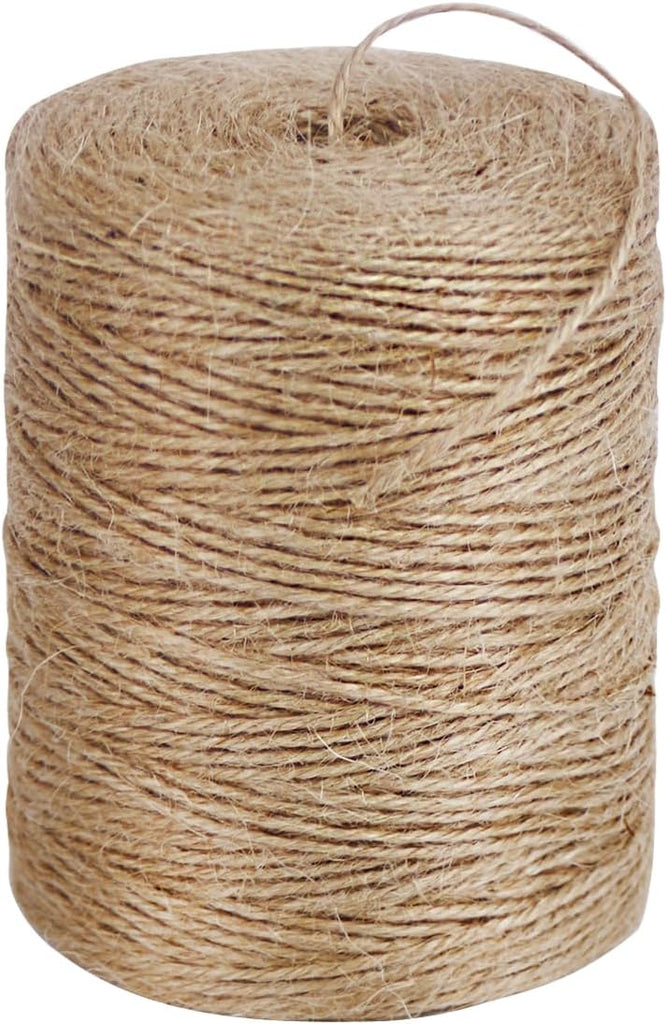 PerkHomy Natural Jute Twine 600 Feet Long Twine String for Crafts Gift Wrapping Packing Gardening Crochet Knitting Macrame Decor (Brown 2mm * 600feet)