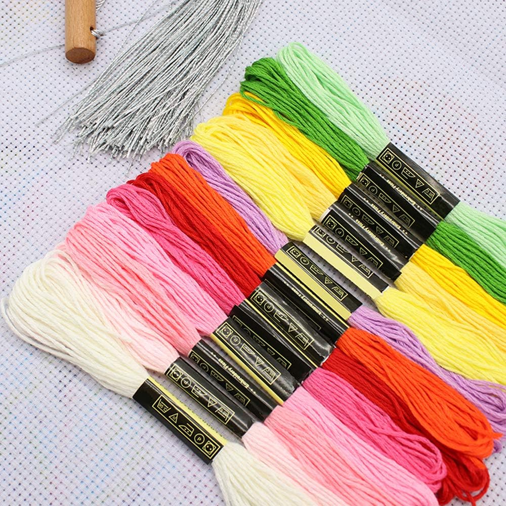 Friendship Bracelet String 50 Skeins Rainbow Color Embroidery Floss Cross Stitch Embroidery Thread Cotton Floss Bracelet Yarn, Craft Floss