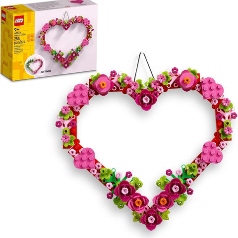 LEGO Heart Ornament Building Toy Set - Fun Arts and Crafts Idea for Girls and Boys, Ages 9+ - Gift for Valentines Day for Kids - Display on The Wall as Home Decoration - 40638