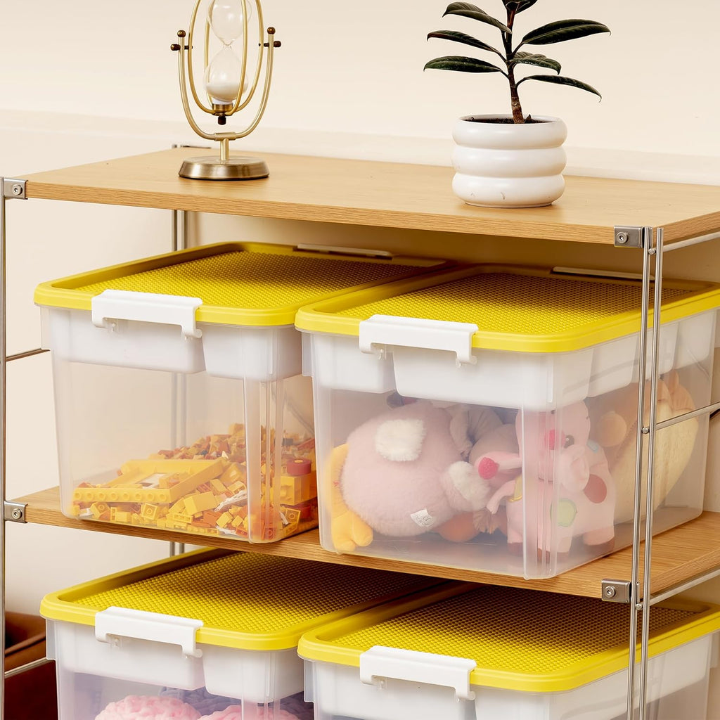 Citylife 17 QT Plastic Storage Box with Removable Tray Craft Organizers and Storage Clear Storage Container for Organizing Bead, Tool, Sewing, Playdoh