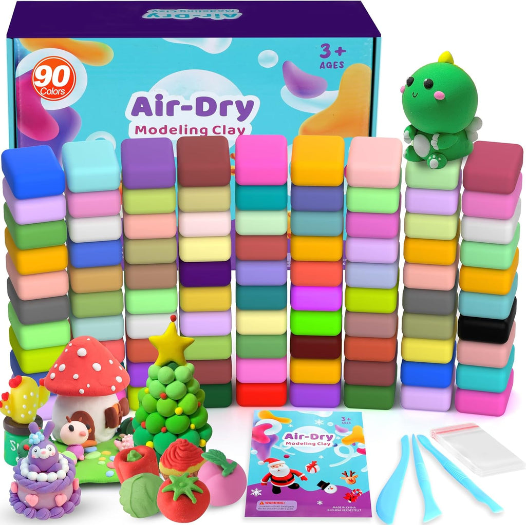 Air Dry Clay 56 Colors, Modeling Clay for Kids,Model Magic Clay, DIY Molding Clay Starter Kit with Sculpting Tools, Soft & Ultra Light, Art and Crafts for Boys Girls Kids