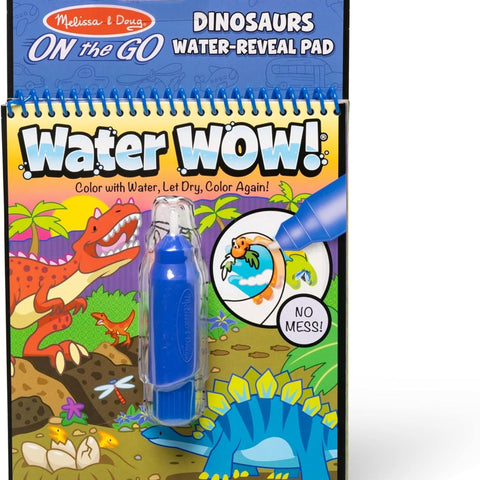 Melissa & Doug On The Go Water Wow! Reusable Water-Reveal Activity Pad – Dinsoaur Books, Stocking Stuffers, Arts And Crafts Toys For Kids Ages 3+